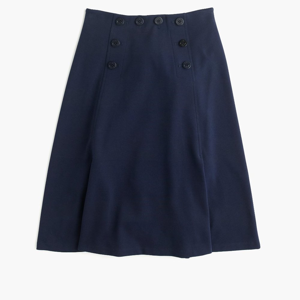 J Crew Sailor Button Navy Nautical Pointe Skirt